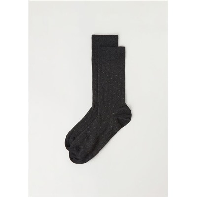 Kurze Herrensocken in Rippstrick mit Punktemuster