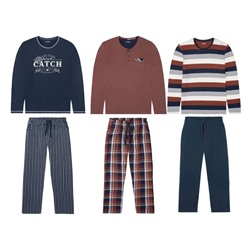 LIVERGY Herren Pyjama, mit Baumwolle