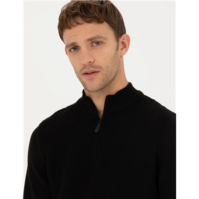 Siyah Slim Fit Kazak