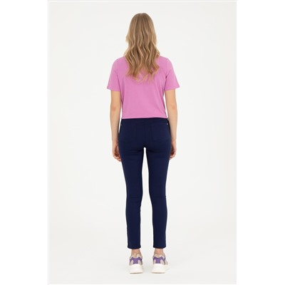 Kadın Lacivert Toothpick Fit Kanvas Pantolon