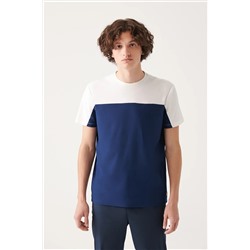 Avva, Erkek Lacivert %100 Pamuk Bisiklet Yaka T-shirt A31y1400