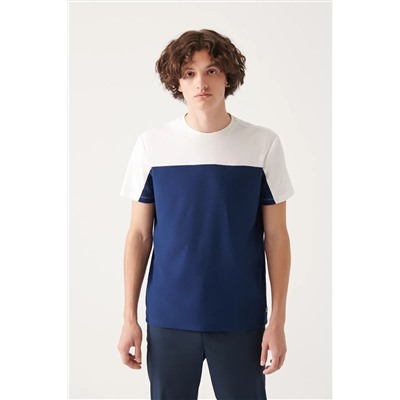 Avva, Erkek Lacivert %100 Pamuk Bisiklet Yaka T-shirt A31y1400