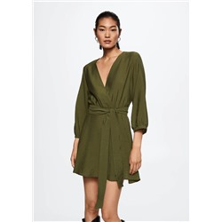 Vestido satinado lazo  -  Mujer | MANGO OUTLET España