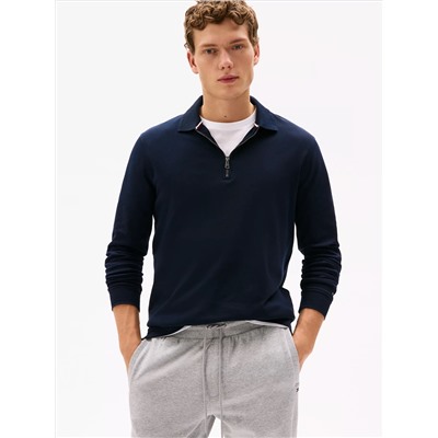 Regular Fit Zip Long-Sleeve Polo