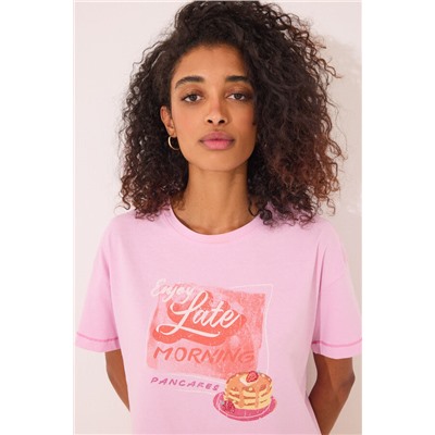 Camiseta manga corta 100% algodón rosa