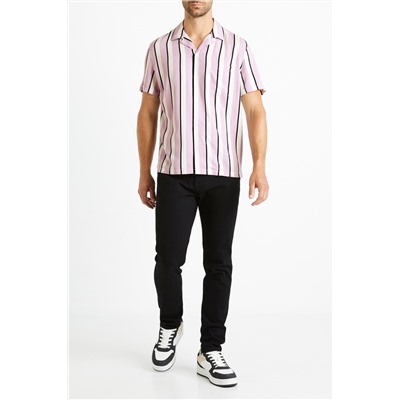 Camisa regular fit - Lila y blanco