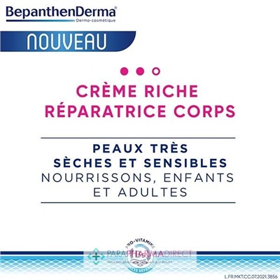 BepanthenDerma Crème Riche Réparatrice Corps 400 ml ECO-RECHARGE