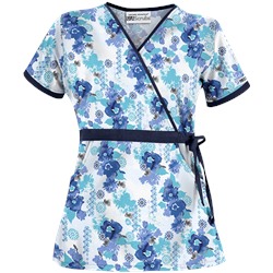 UA Floral Zen Navy Print Scrub Top