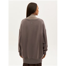 Oversize свитшот POLYMITAM из 100% хлопка с флуоресцентной вышивкой