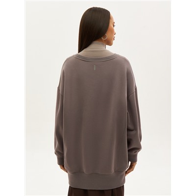 Oversize свитшот POLYMITAM из 100% хлопка с флуоресцентной вышивкой