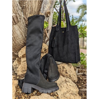 Ab.Zapatos Botas-medias 22 Negro+PELLE-SHOPPER 17-09 (490) negro АКЦИЯ