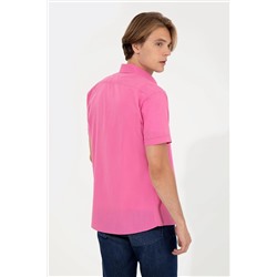 Erkek Pembe Kısa Kollu Gömlek