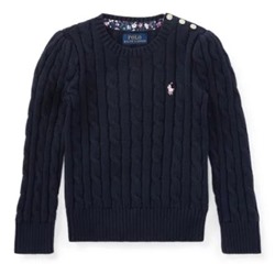 GIRLS 2-6X Cable-Knit Cotton Sweater