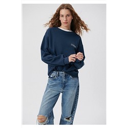 Mavi Logo Baskılı Lacivert Sweatshirt 1611656-82454