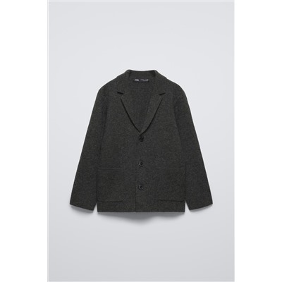 BUTTONED KNIT BLAZER