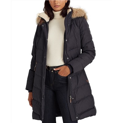 Lauren Ralph Lauren Faux-Fur-Trim Hooded Down Puffer Coat, Created for Macy's