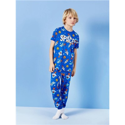 LC Waikiki Bisiklet Yaka Baskılı Kısa Kollu Erkek Çocuk Pijama Takımı, LCW Kids                                            
                                            Bisiklet Yaka Baskılı Kısa Kollu Erkek Çocuk Pijama Takımı