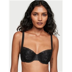 VERY SEXY Satin Ziggy Glam Floral Embroidery Lightly Lined Balconette Bra