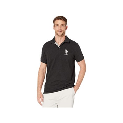 U.S. POLO ASSN. Slim Fit Big Horse Polo w/ Stripe Collar