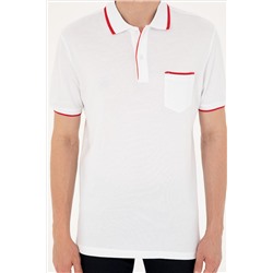 Erkek Regular Fit Polo Yaka Beyaz Tişört