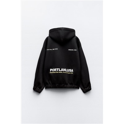 SCUBA-EFFECT BOMBER HOODIE