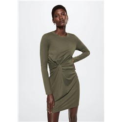 Vestido canalé nudo -  Mujer | MANGO OUTLET España