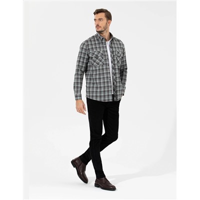 Yeşil Regular Fit Uzun Kollu Gömlek