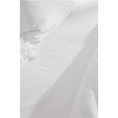 Julien King Size %100 Pamuk Fırfırlı Nevresim Takımı - Beyaz