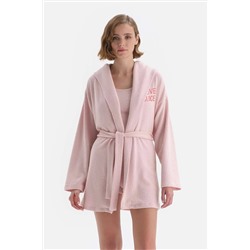 Dagi Toz Pembe Nakışlı Havlu Sabahlık 23SW19071BB_TOZPE