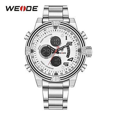 WEIDE Men's Multi-Functional Analog Digital Watches 3ATM Waterproof Wrist Band Outdoor Sports Watch