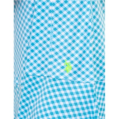 ZIP UP FLOUNCE PRINTED POLO DRESS