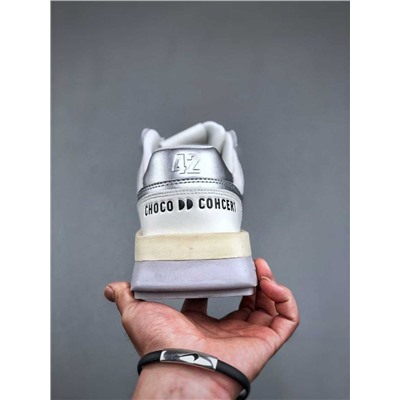 Кроссовки Chic*o Concer*t round square из воловьей кожи серебристого цвета 150225