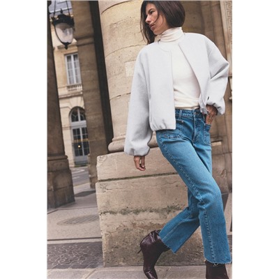SOFT BOMBER JACKET WITH ELASTIC TRIMS