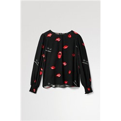 Blusa vaporosa bocas