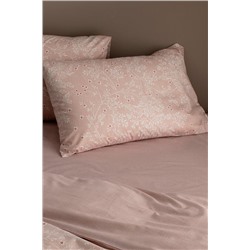 Emele King Size %100 Pamuk Ranforce Baskılı Nevresim Takımı - Pudra