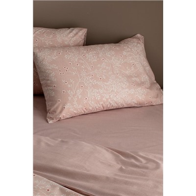 Emele King Size %100 Pamuk Ranforce Baskılı Nevresim Takımı - Pudra