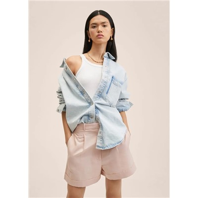 Short lino pinzas -  Mujer | MANGO OUTLET Melilla