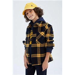 Defacto Erkek Çocuk Oversize Fit Uzun Kollu Flanel Gömlek X9484A622AU