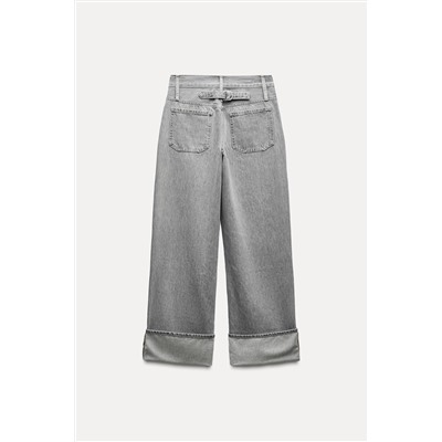 TRF HIGH-WAIST WIDE-LEG JEANS WITH BELT LOOP