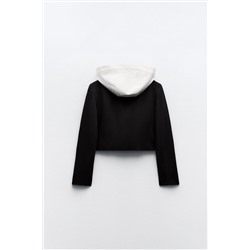 CROPPED BLAZER COMBINED WITH HOOD