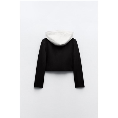 CROPPED BLAZER COMBINED WITH HOOD