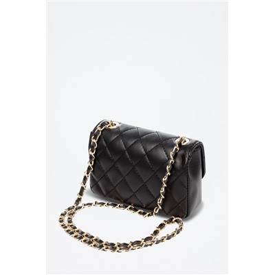 Bandolera de piel Negro y dorado - Firenze Artegiani