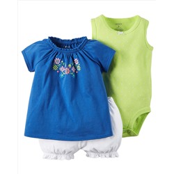 3-Piece Bodysuit & Diaper Cover Set