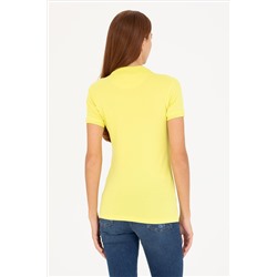 Kadın Neon Sarı Basic Polo Yaka Tişört