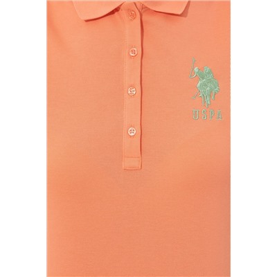 Kadın Somon Basic Polo Yaka Tişört