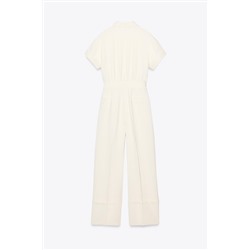 CREPE BUCKLE WAIST JUMPSUIT