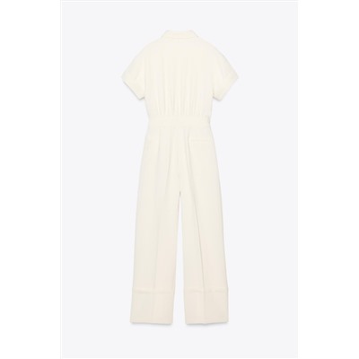 CREPE BUCKLE WAIST JUMPSUIT