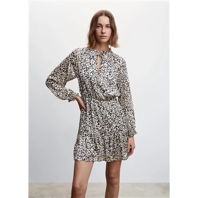 Vestido floral volantes -  Mujer | MANGO OUTLET España