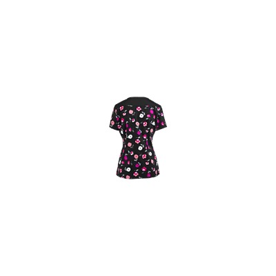 White Cross Scrubs Strike A Posie Print Top