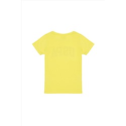 Kız Çocuk Neon Sarı Basic Tişört